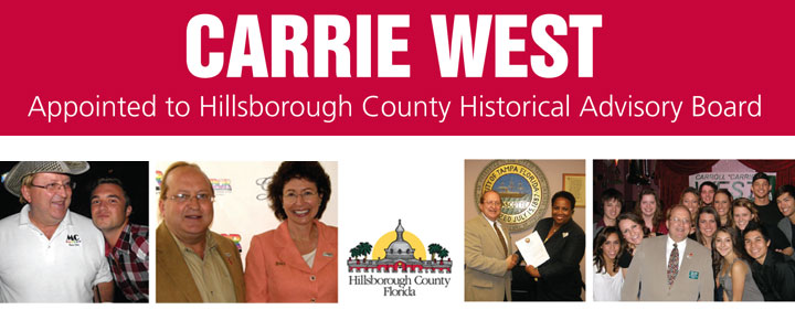 Carrie West Appointed to Hillsborough County Historical Advisory Board