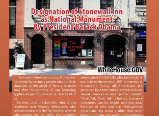President Barack Obama Designates Stonewall Inn as a National Monument