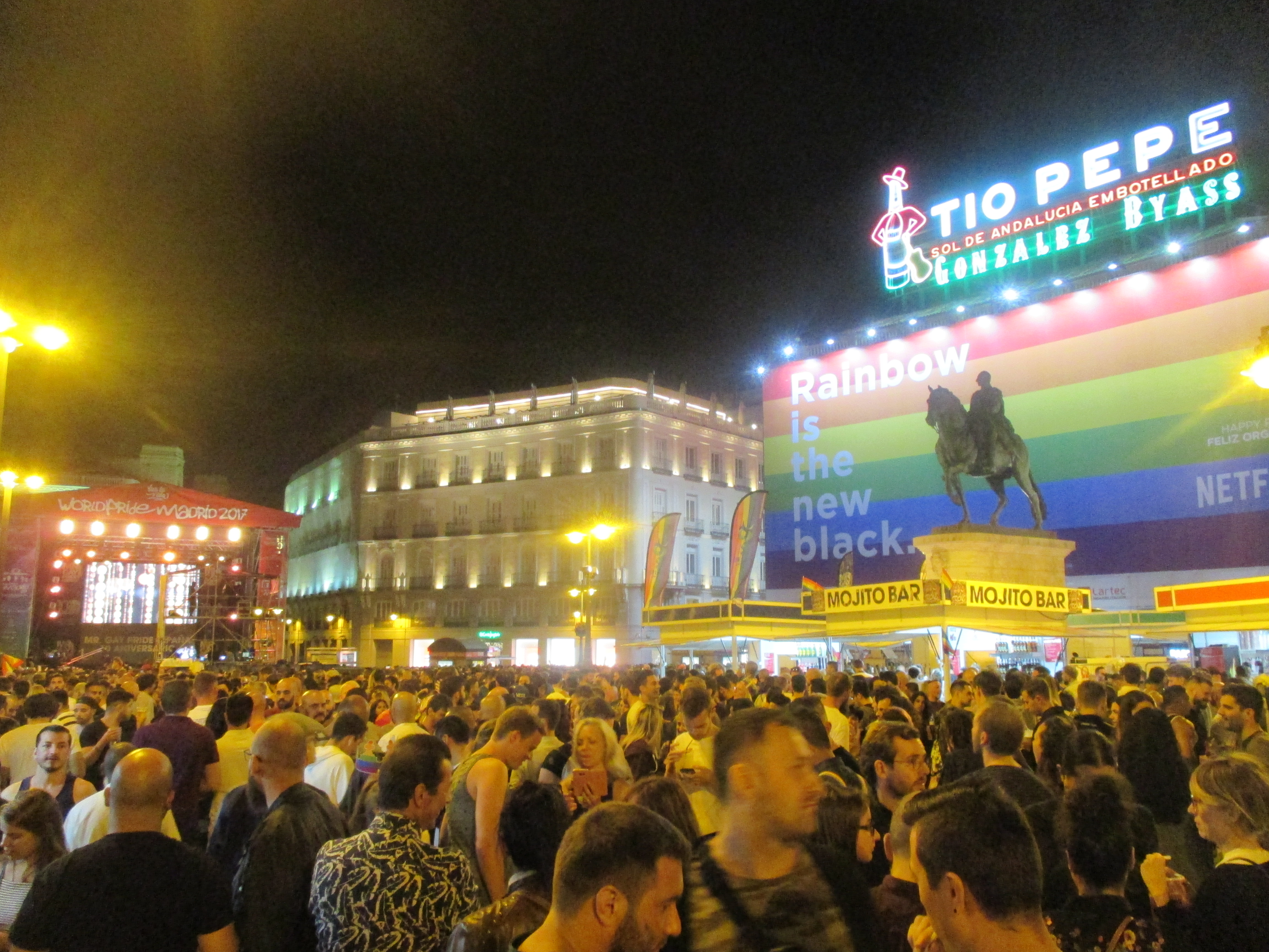Puerta de Sol during the Mr. Gay Pride contest last Friday, June 30