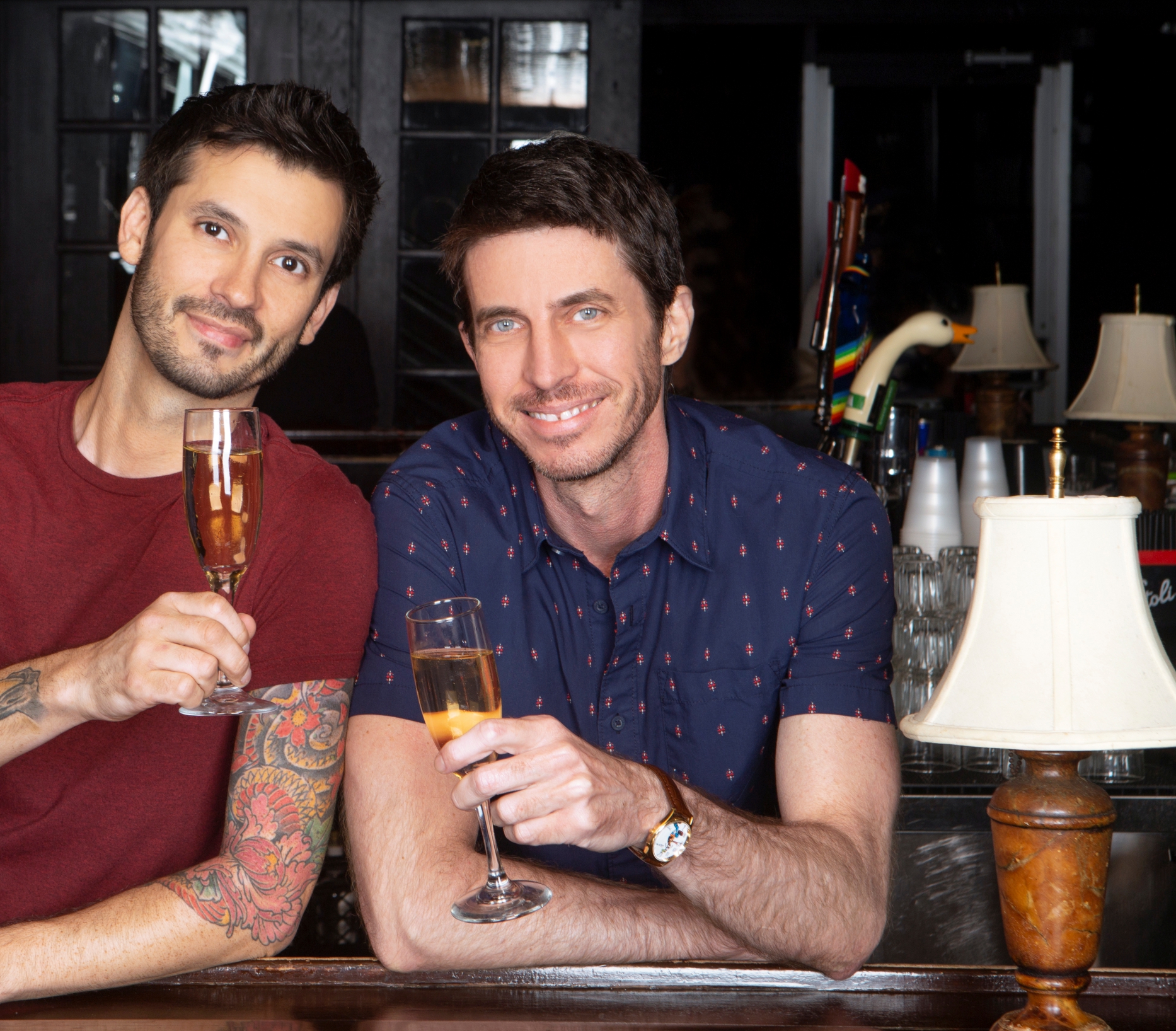 David and Derek behind the bar