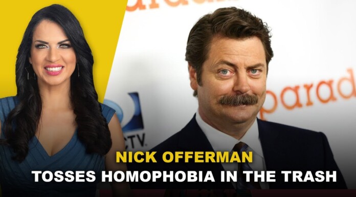 Nick Offerman Tosses Homophobia in the Trash