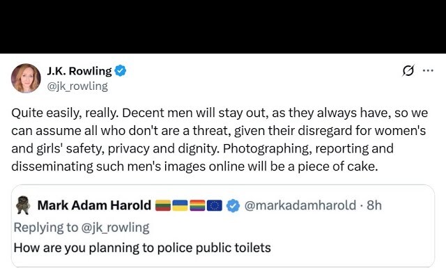 Rowling Calls for Photos in Women’s Restrooms — LGBTQ+ Community Warns of Dangerous Fallout