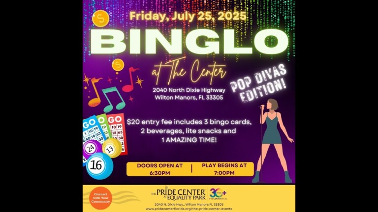 BINGLO Pop Divas Edition Hits The Pride Center, July 26