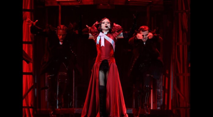 Lady Gaga Stuns in Trans Pride Sash at Mayhem Ball