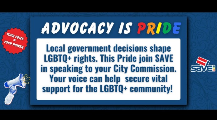 SAVE Organizing And Asks You To Speak At Local Meetings In Your Community To Save LGBTQ