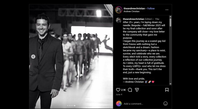 Final Collection To Say Goodbye To Andrew Christian