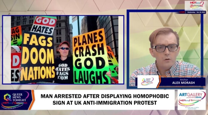 Man Arrested After Displaying Homophobic Sign at UK Anti-Immigration Protest