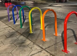 After DeSantis Bans Inclusive Street Art St. Pete Installs Progress Pride Bike Racks