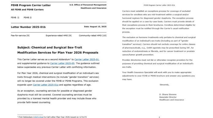 HRC Sues Trump Administration Over Ban on Gender-Affirming Care for Federal Workers