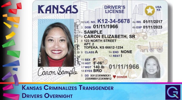 Kansas Criminalizes Transgender Drivers Overnight