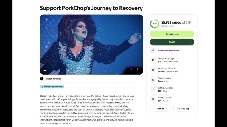 Drag Race Icon Porkchop Hospitalized After Illness, Launches Fundraiser For Recovery Support