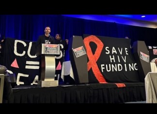 HIV Activists Conduct Mock Funeral to Protest Funding Cuts Threatening Lifesaving Care Nationwide