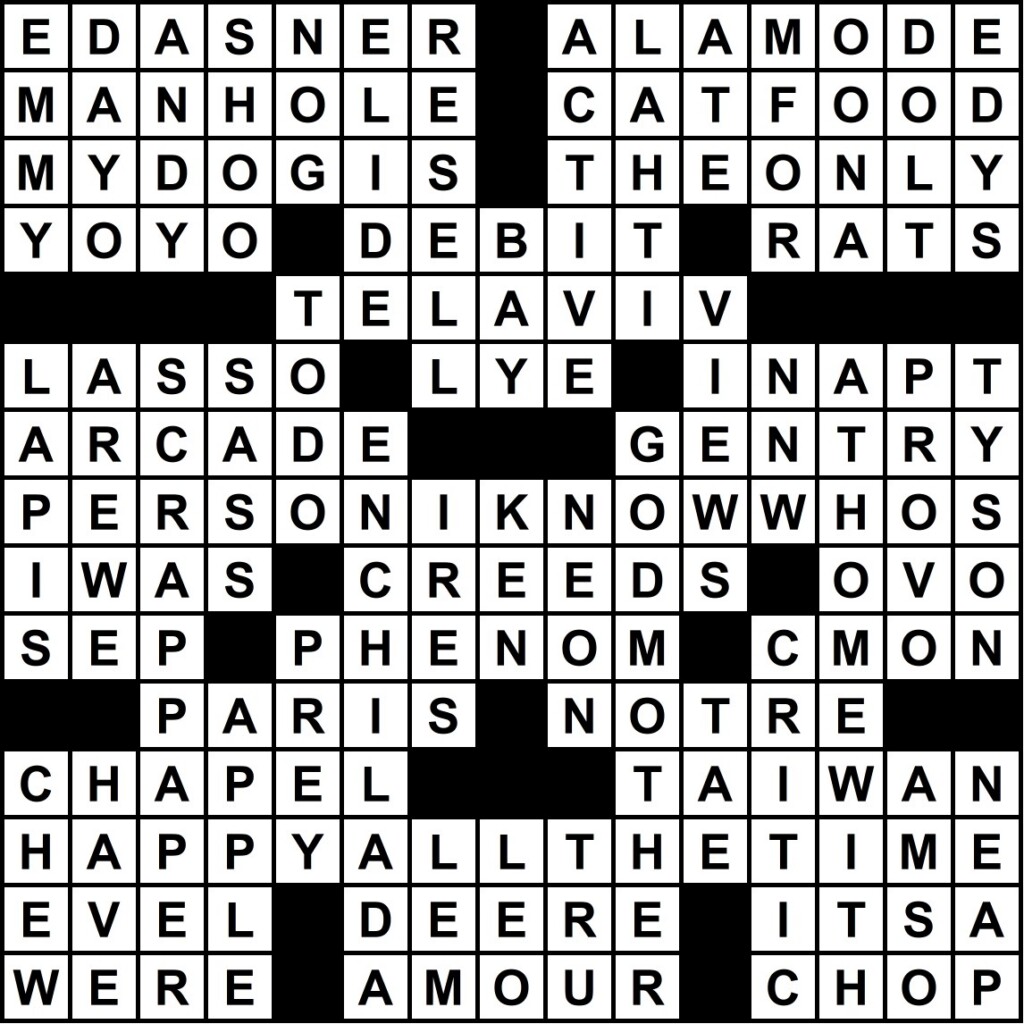 Weekly Crossword Puzzle | Hotspots Magazine Hotspots Magazine Black-and-white crossword-style grid of letters with scattered black squares (a word-search/puzzle image).