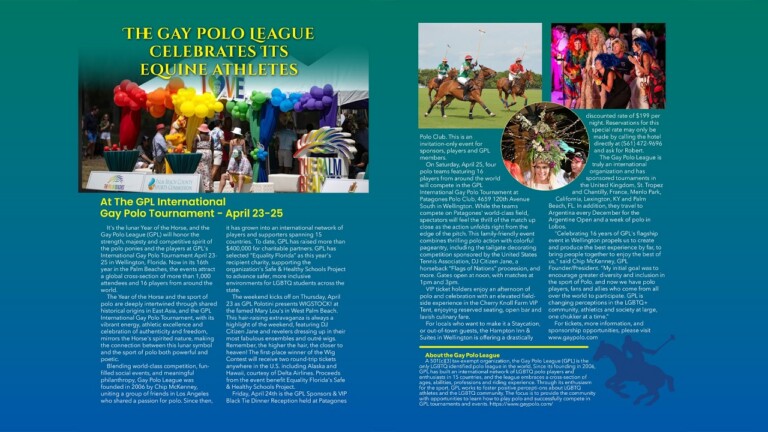 Hotspots Magazine Highlights Gay Polo League As It Serves Sport with Pride