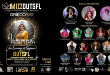 Event poster for Mizz OUTSFL honoring Velvet Lenore at Elliott Hall, May 4, 2026, with doors at 6 pm.