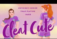 Two female athletes in purple uniforms stand on a gradient background; large purple script reads 'Eat Cute' with the slogan 'Nothing's sexier than playing hard' above.
