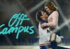 Promo banner: a man lifts a woman on an ice rink beneath bright lights, with turquoise 'Off Campus' text on the left.