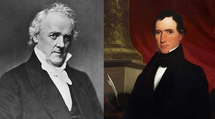 Alexandria Ocasio-Cortez Says US May Have Already Had A Gay President Two historical men in formal 19th‑century attire, split portrait: left in grayscale, right in color.