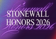 Annual Stonewall Honors 2026 poster with a purple gradient background and decorative script text.