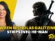 Thumbnail: smiling woman on the left and a muscular man with a sword on the right, with bold yellow text about Nicholas Galitzine as He-Man Remix.