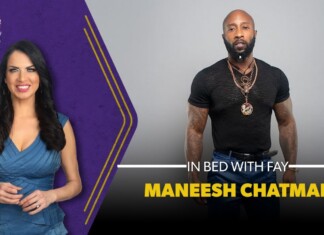 Promotional banner featuring Fay on the left and Maneesh Chatman on the right; bold text 'In Bed With Fay' and 'Maneesh Chatman'.