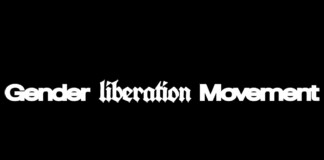 Bold white text on black background reading 'Gender Liberation Movement' centered, like a banner or logo.