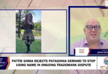 Television news screenshot with two panels: left shows a woman in a park with the caption 'we wake up to the sounds of nature'; right shows host John Hayden in a studio with lower-third label.