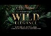 Event poster for a tropical-themed ball titled 'Wild Elegance' by The Hi & Unique, with date and venue details shown: Saturday, Oct 24, 2026 at Seminole Hard Rock Hotel & Casino Hollywoody.