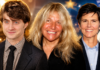 Deep Inside Hollywood: Jonathan Groff & Daniel Radcliffe Reunite, Plus the Latest Film & TV News Three smiling adults posing for a group photo at an event, standing close together against a festive background.