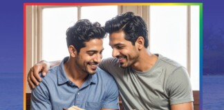 LGBTQ+ Reads for Every Shelf Two men sit closely together, smiling, as they read a book aloud to each other indoors.
