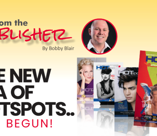 From The Publisher: The New Era Of Hotspots Promotional graphic for a publication: headline 'The New Era of Hotspots... Has Begun!' with 'From the Publisher' and an author photo on a yellow gradient background amidst magazine covers.