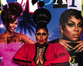 What’s Hot South Florida: July 16 – July 29 | Hotspots Magazine Hotspots Magazine Three drag queens pose on a colorful promo poster; center queen in a red jacket with hands in prayer, flanked by two others in vibrant outfits.