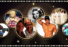 What’s Hot South Florida: August 13 – August 25 Montage of circular gold-framed photos on a dark starry backdrop, featuring a singer, Marilyn Monroe portrait, a muscular man, three women in robes, toy cars, two men smiling, and colorful sex toys.