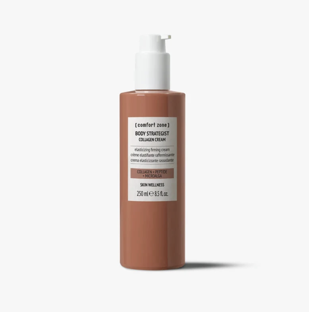 Pump bottle of comfort zone Body Strategist Collagen Cream for skin wellness, 250 ml