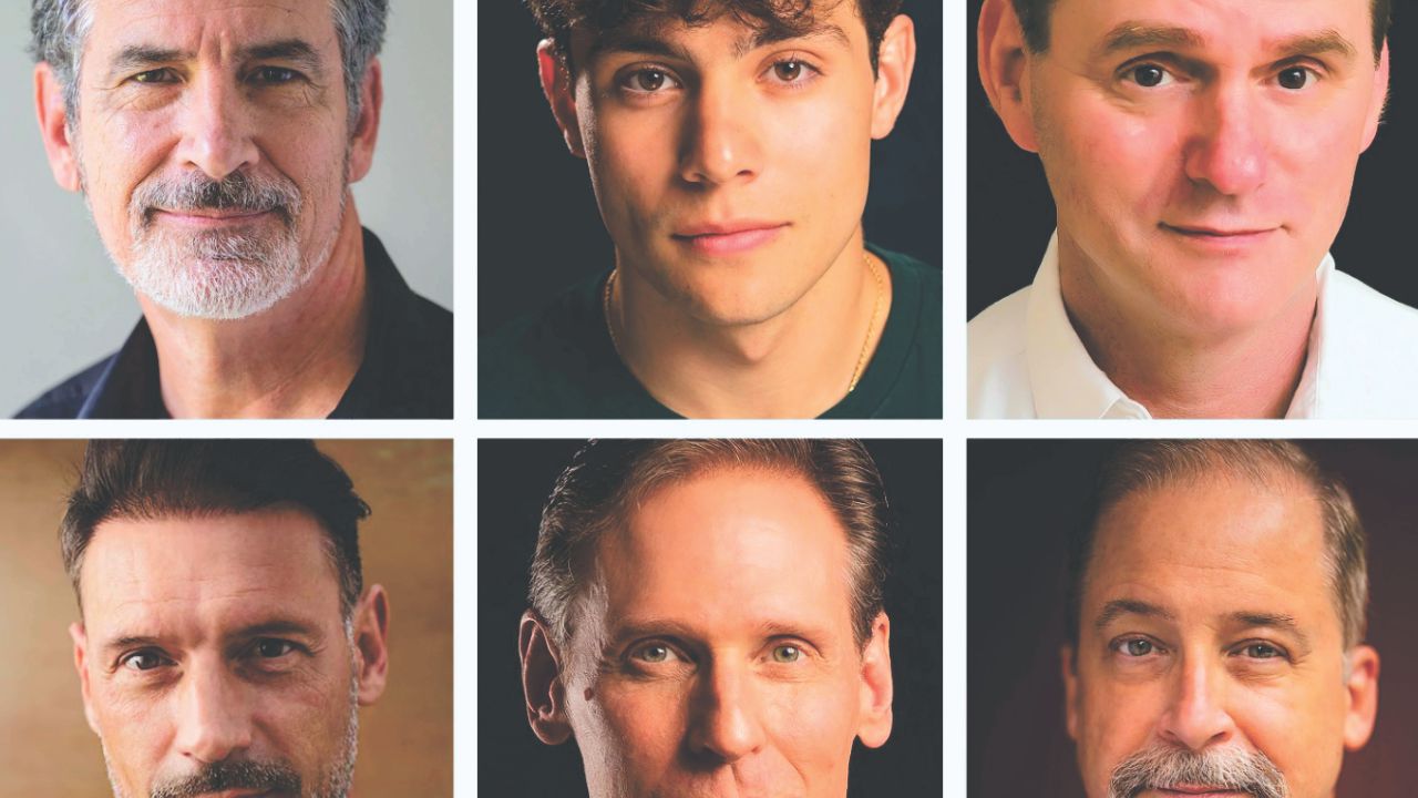 Six head-and-shoulders portraits arranged in a grid, featuring six men of varying ages and appearances.